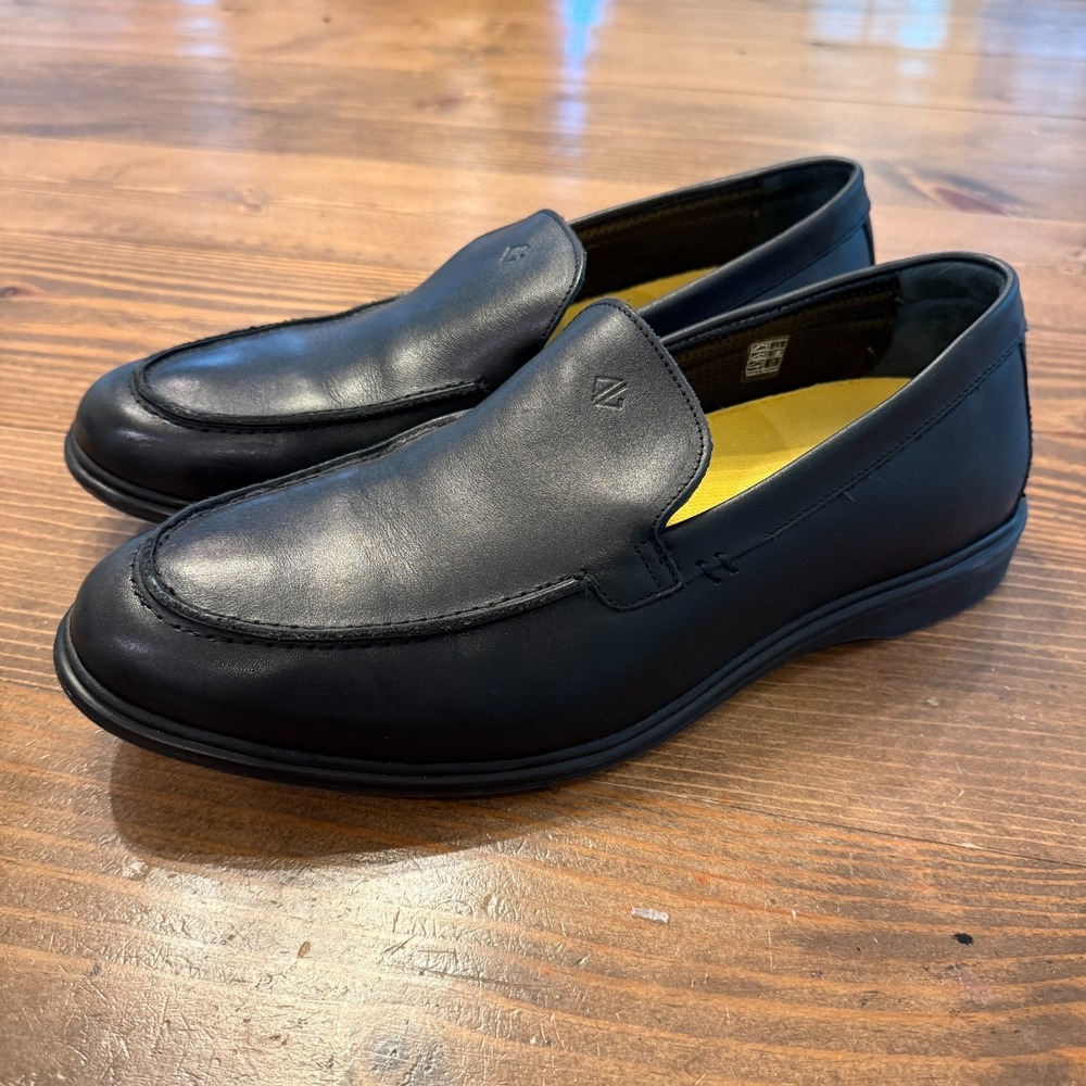Amberjack Mens The Loafers Dress Shoes Black Leather Slip On Shoes Size 13